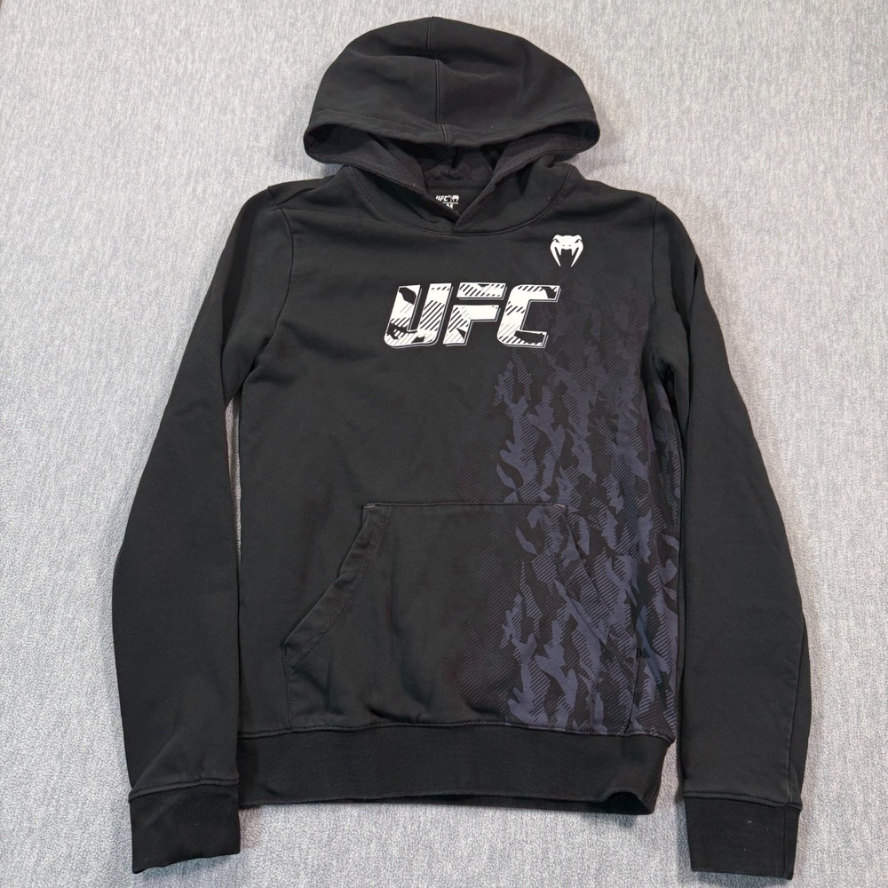 UFC Hoodie Women‎ M Black Pullover Graphic Athletic Venum Cotton Blend